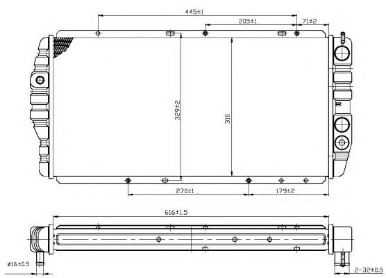 Radiador refrigeración del motor 54699 NRF