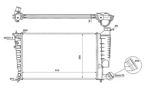 Radiador refrigeración del motor 54715 NRF