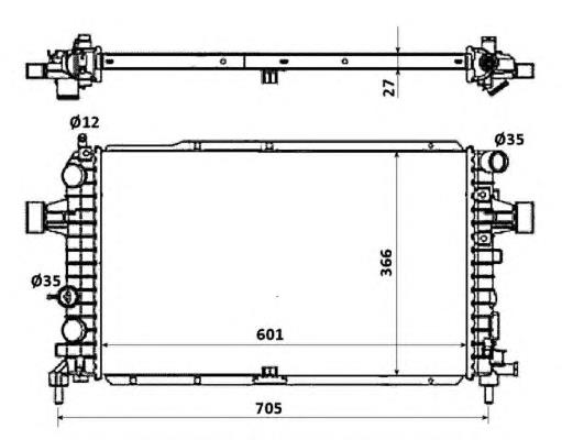 Radiador refrigeración del motor 58344 NRF