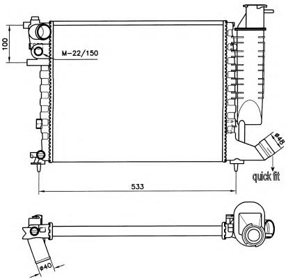 Radiador refrigeración del motor 58184 NRF