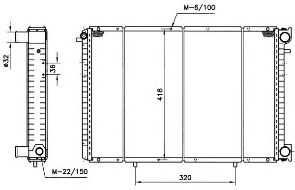 Radiador refrigeración del motor 58153 NRF