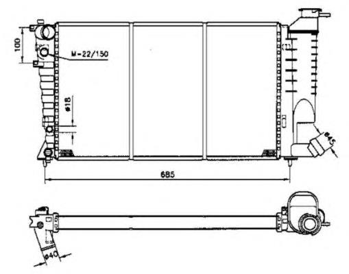 Radiador refrigeración del motor 58233 NRF