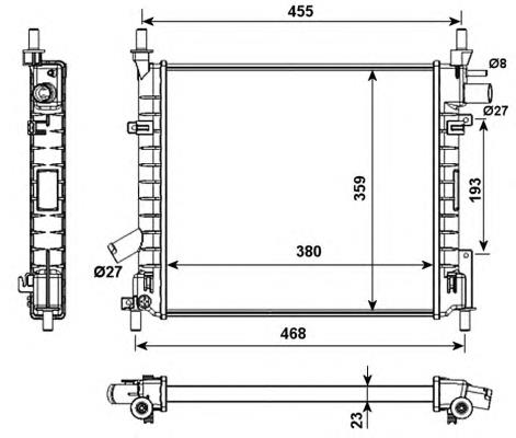 Radiador refrigeración del motor 53989 NRF