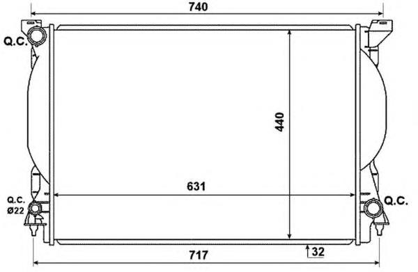 Radiador refrigeración del motor 53957 NRF