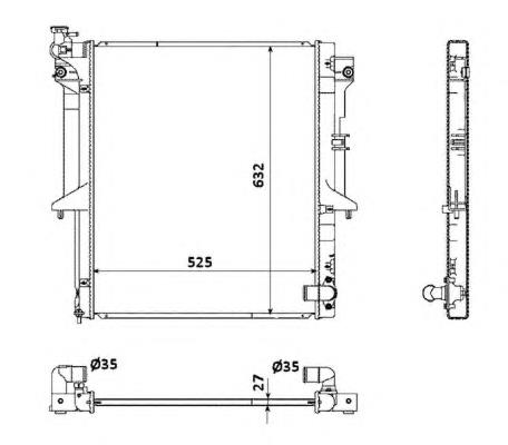 Radiador refrigeración del motor 53908 NRF