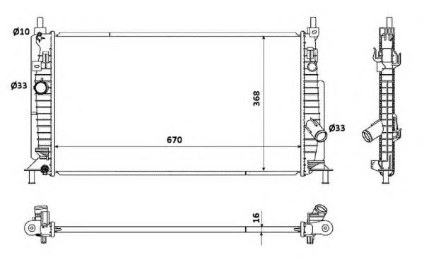 Radiador refrigeración del motor 53905 NRF