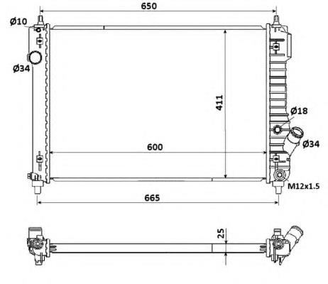 Radiador refrigeración del motor 53903 NRF