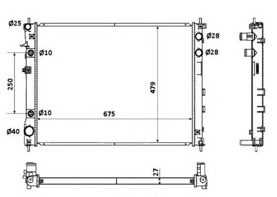 Radiador refrigeración del motor 53887 NRF