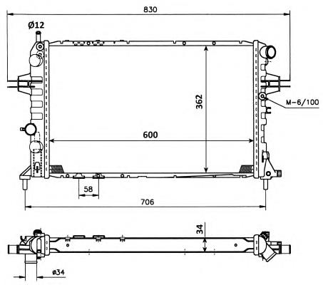 Radiador refrigeración del motor 53898 NRF