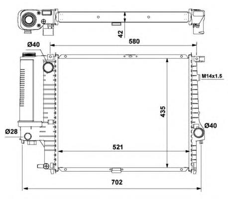 Radiador refrigeración del motor 53897 NRF