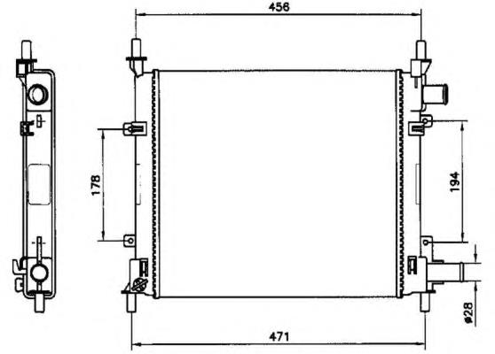 Radiador refrigeración del motor 54601 NRF