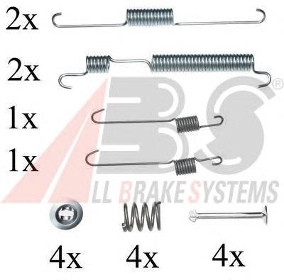 0822Q ABS kit de montaje, zapatas de freno traseras