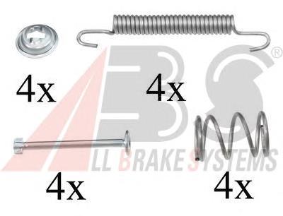 Kit de montaje, zapatas de freno traseras 0791Q ABS