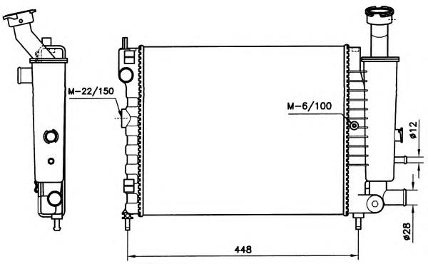 Radiador refrigeración del motor 58736 NRF