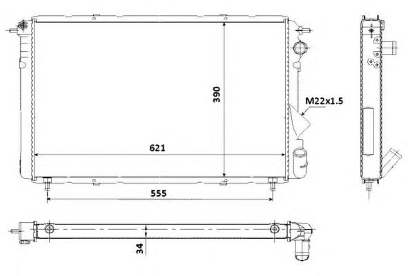 Radiador refrigeración del motor 58901 NRF