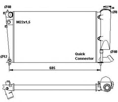 Radiador refrigeración del motor 58923 NRF