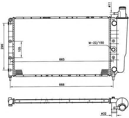 Radiador refrigeración del motor 58830 NRF