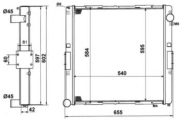 Radiador refrigeración del motor 58827 NRF