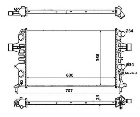 Radiador refrigeración del motor 58355 NRF