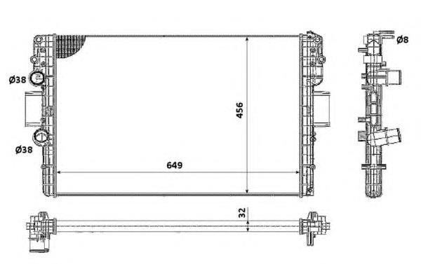 Radiador refrigeración del motor 58361 NRF