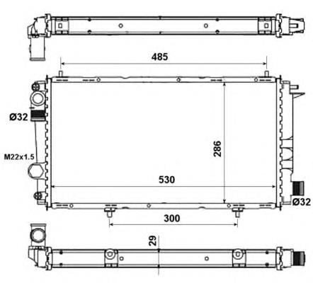 Radiador refrigeración del motor 58957 NRF