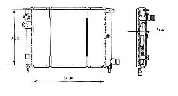 Radiador refrigeración del motor 58966 NRF