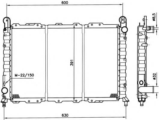 Radiador refrigeración del motor 58996 NRF