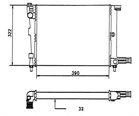 Radiador refrigeración del motor 58940 NRF