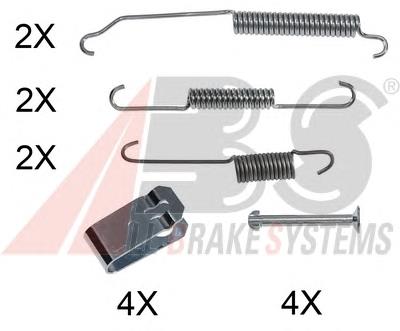 Kit de montaje, zapatas de freno traseras 0015Q ABS