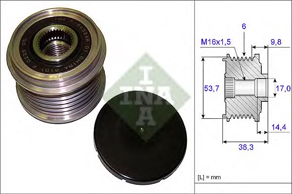 Polea de alternador INA 535020310