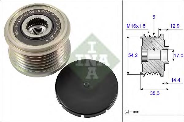 535019410 INA Rueda libre alternador 