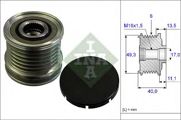 Polea alternador 535016610 INA
