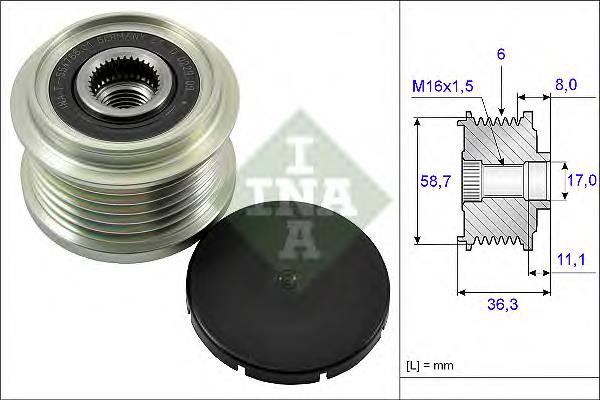 Polea alternador 535016010 INA