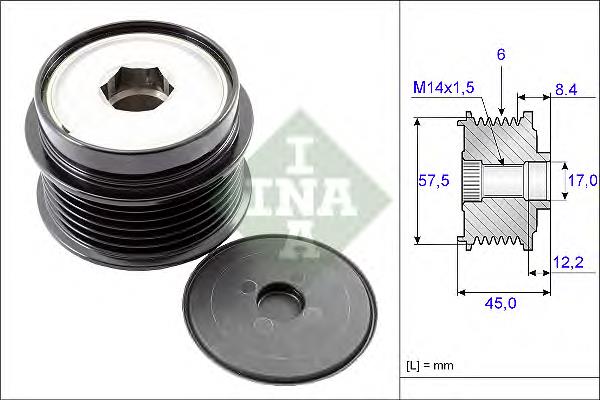 Polea alternador 535017410 INA