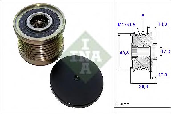 Polea de alternador INA 535014610