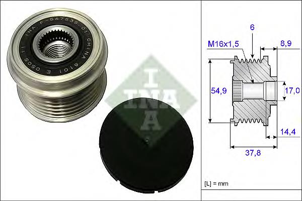 Polea alternador 535021710 INA