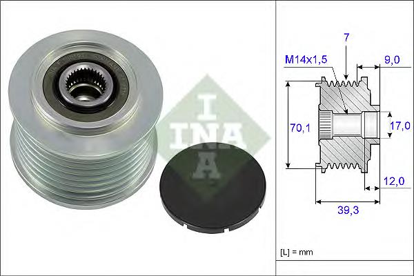 Polea de alternador INA 535021410