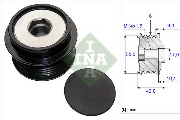 535020810 INA Rueda libre alternador 