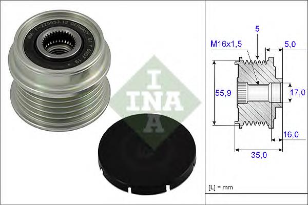 Polea de alternador INA 535000410
