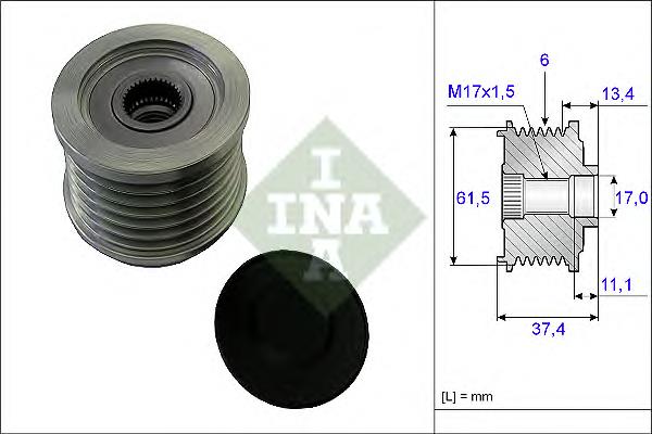 Polea de alternador INA 535002310