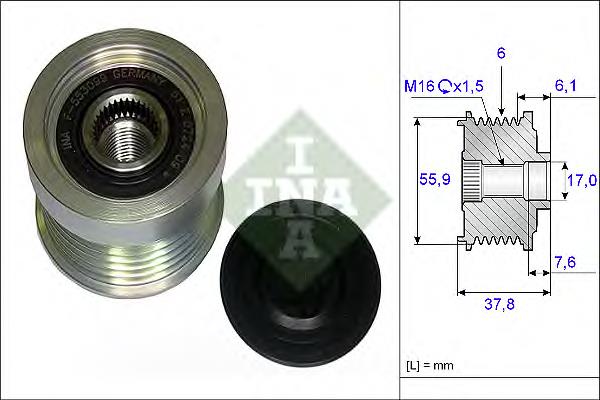 535007210 INA Rueda libre alternador 