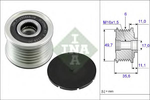 Polea alternador 535008610 INA