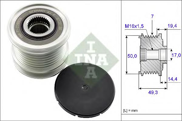 Polea alternador 535014010 INA