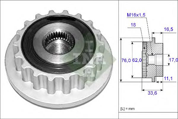 Polea alternador 535011810 INA