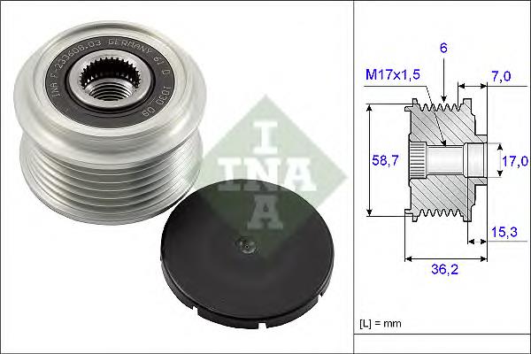 Polea alternador 535009810 INA