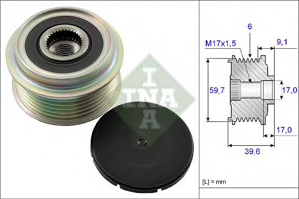 535013310 INA Rueda libre alternador 