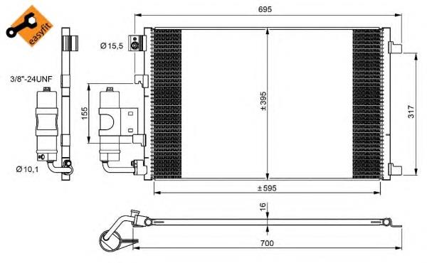 350042 NRF Radiador de aire acondicionado