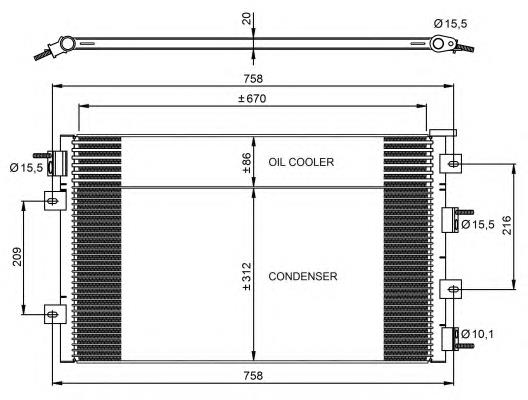 Condensador aire acondicionado 350032 NRF