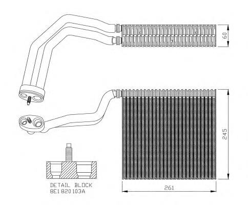 Evaporador, aire acondicionado 36138 NRF