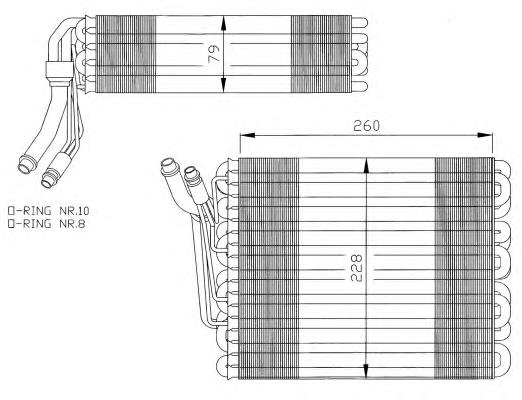 Evaporador, aire acondicionado 36023 NRF